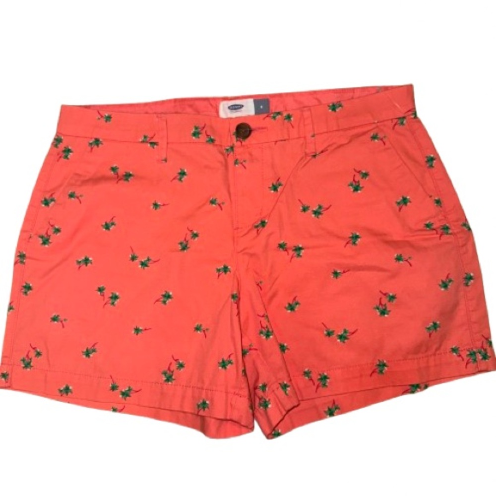 Old Navy Coral Palm Print Shorts
